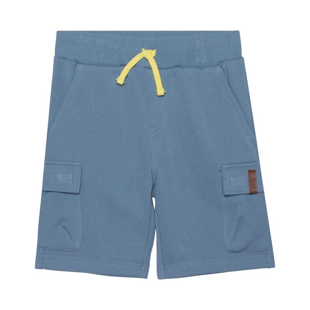 French Terry Bermuda Cargo Shorts Dusty Blue - 4